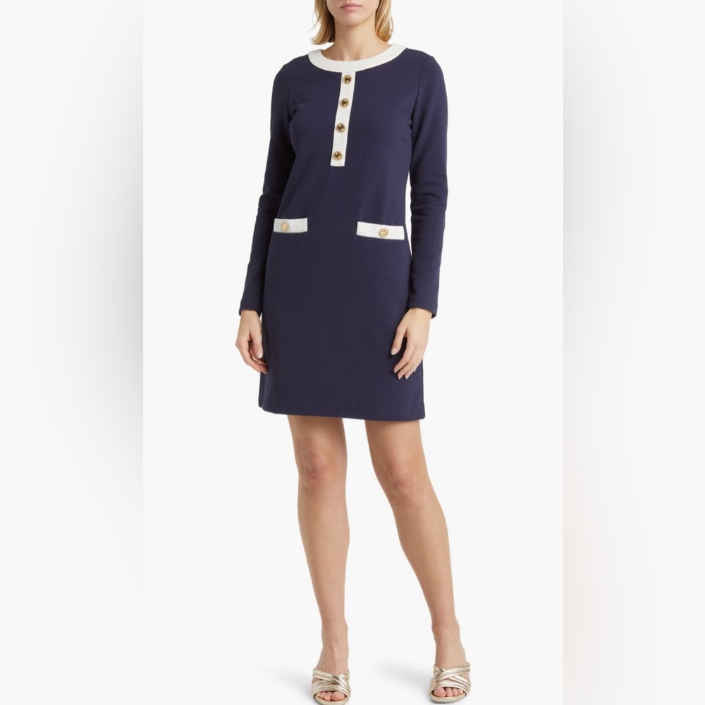 Lilly Pulitzer ® Kennedy Long Sleeve Dress (XS; True Navy)
